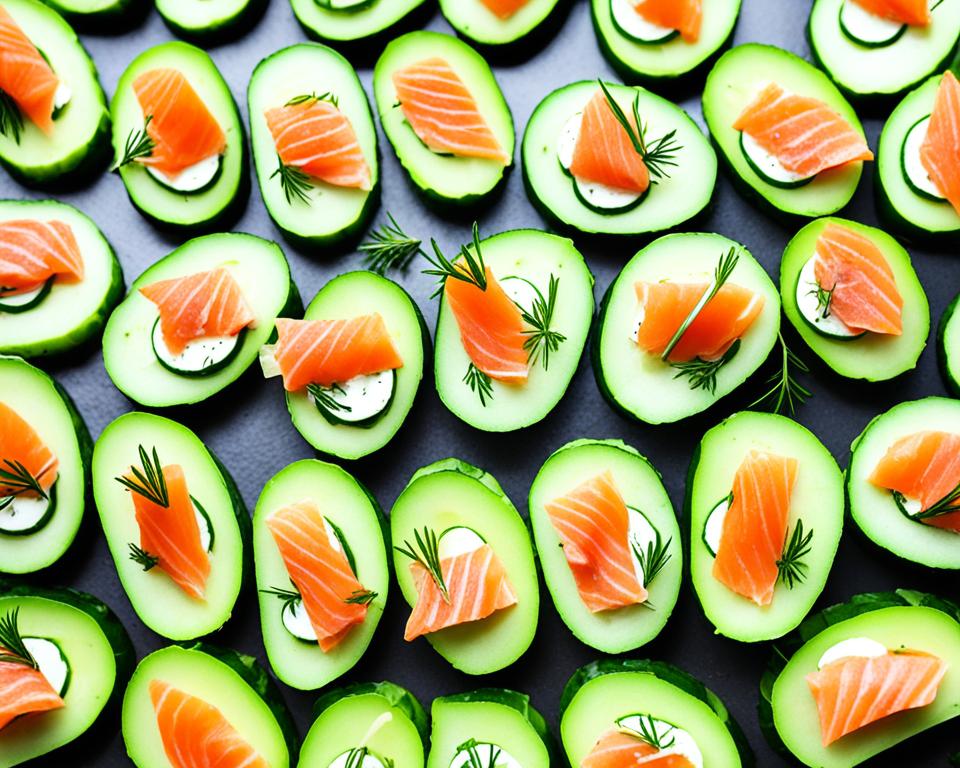 cucumber bites with smoked salmon