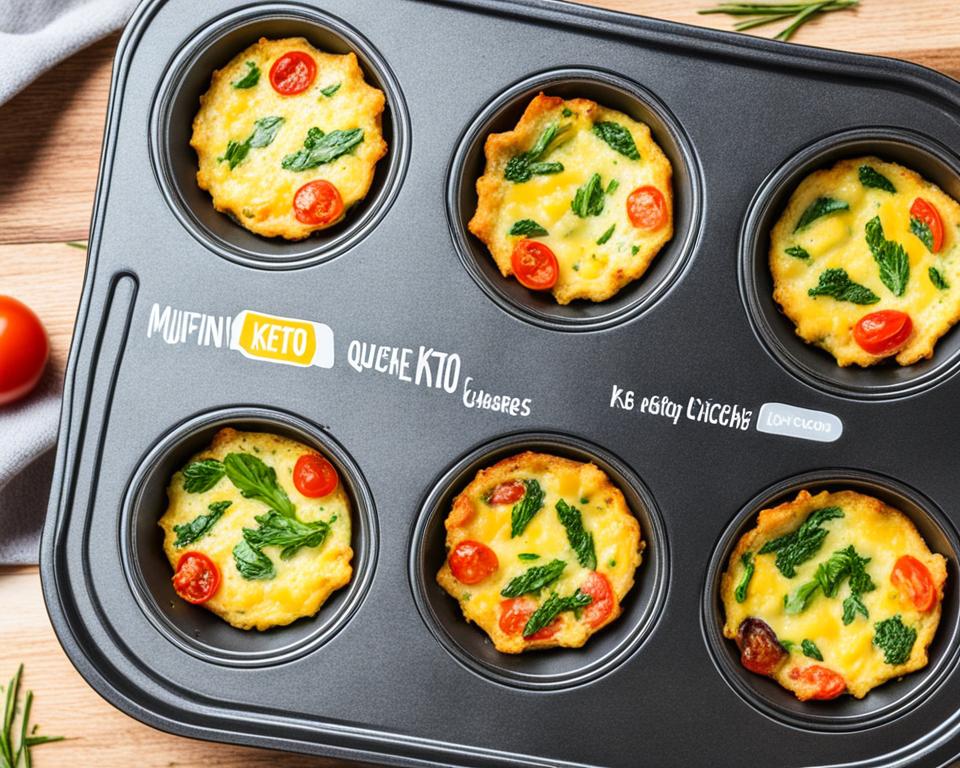 keto mini quiche in muffin tin