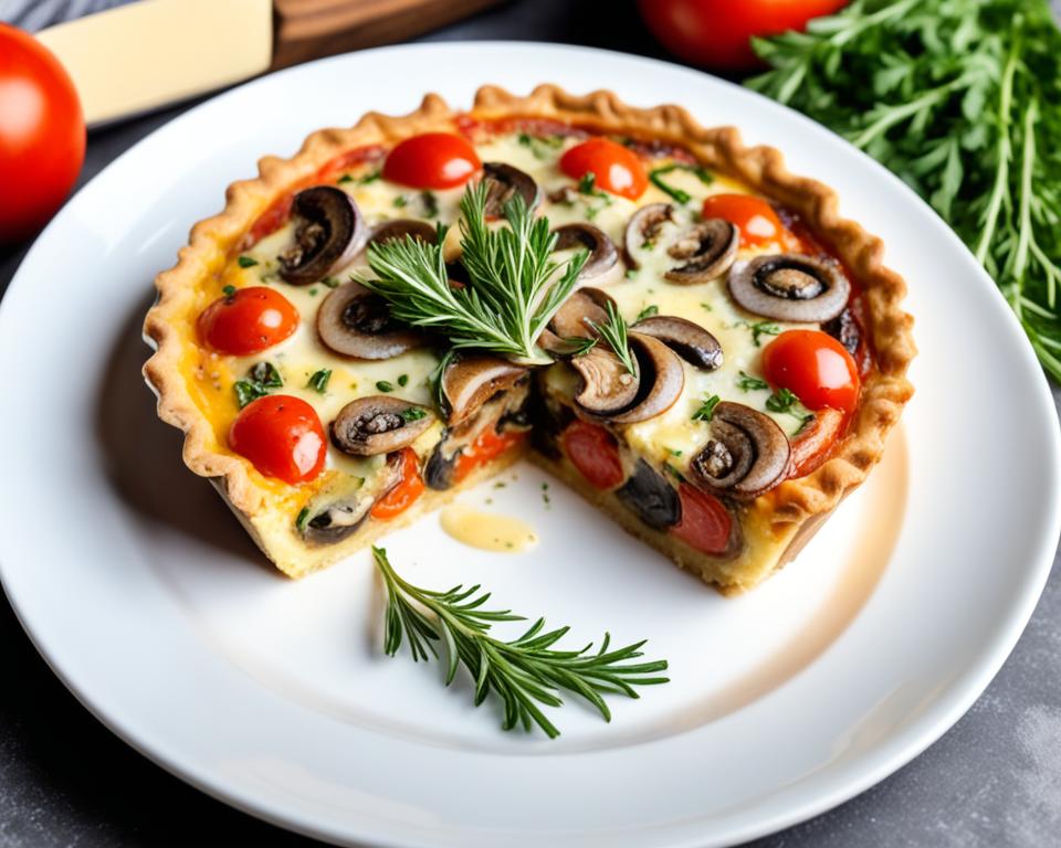 keto mushroom and tomato quiche