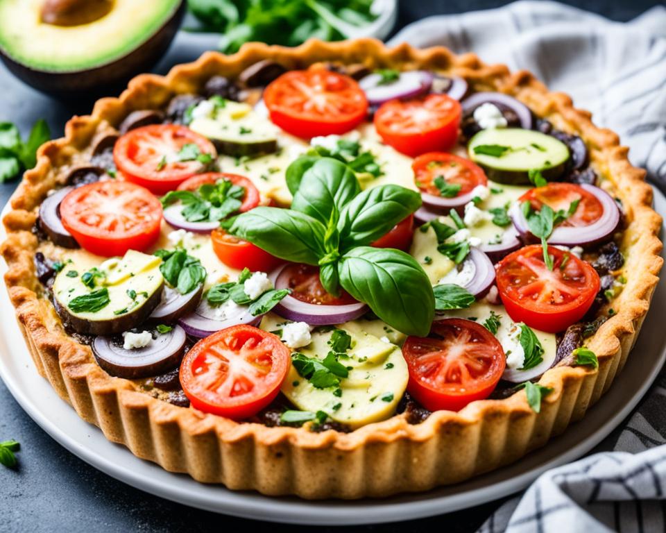 keto mushroom and tomato quiche