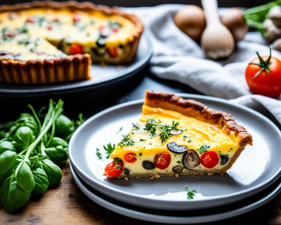 keto mushroom and tomato quiche