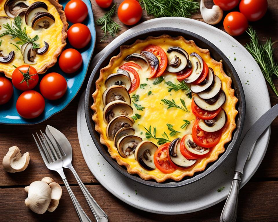 keto mushroom and tomato quiche