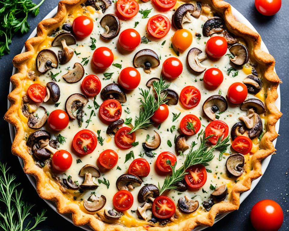 keto mushroom and tomato quiche