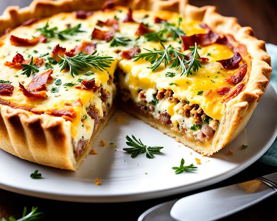 low carb sausage & cheese quiche