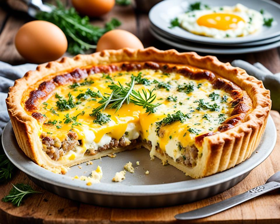 low carb sausage & cheese quiche