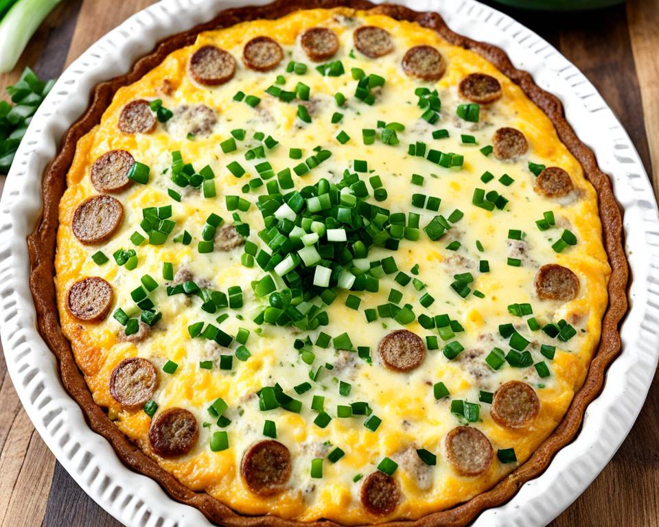 low carb sausage & cheese quiche