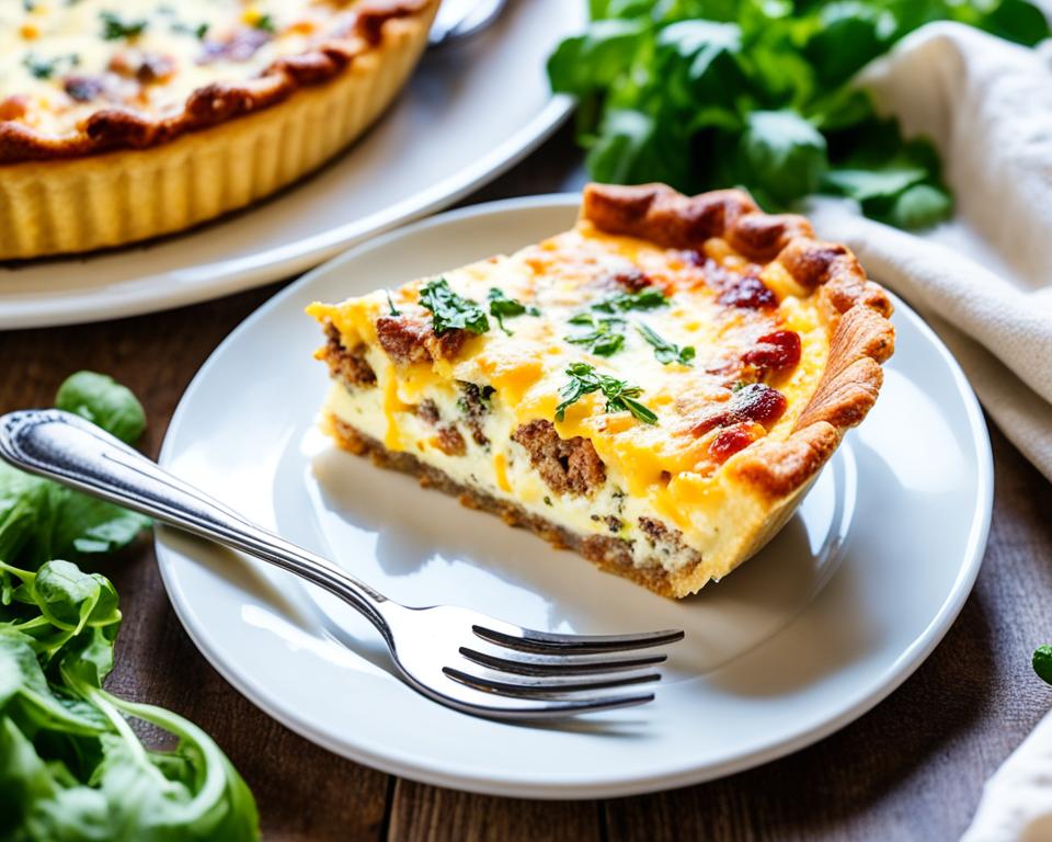 low carb sausage & cheese quiche