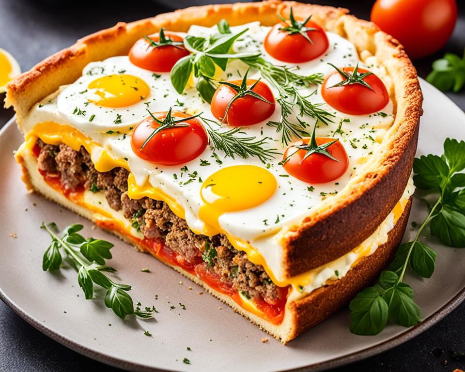 low carb sausage & cheese quiche