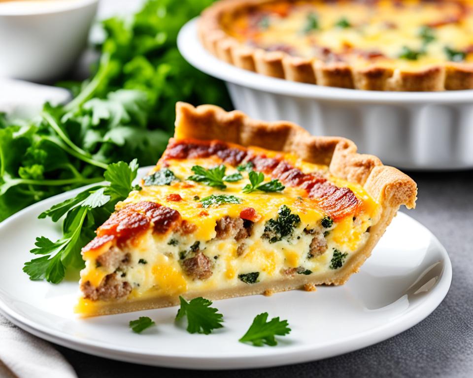 low carb sausage and cheese quiche