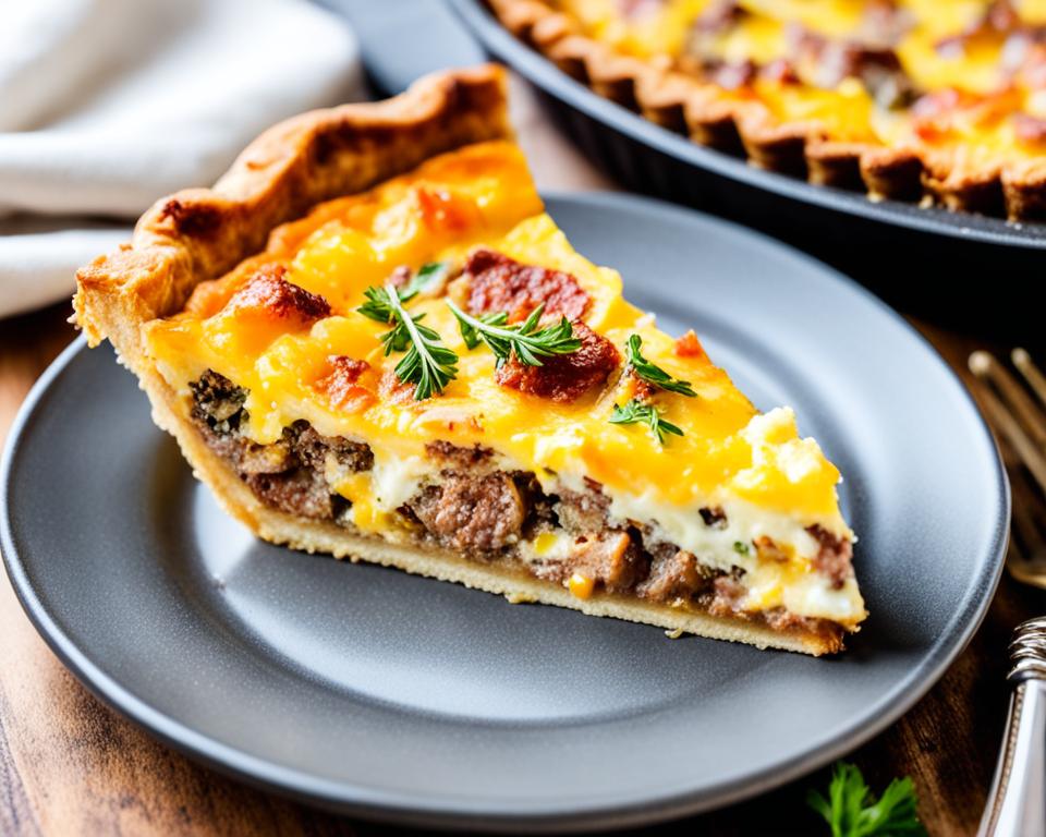 low carb sausage and cheese quiche