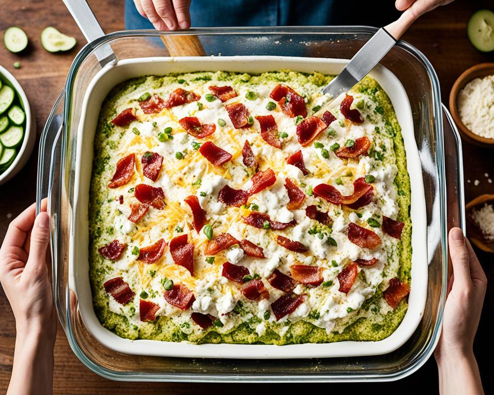 assembling casserole layers